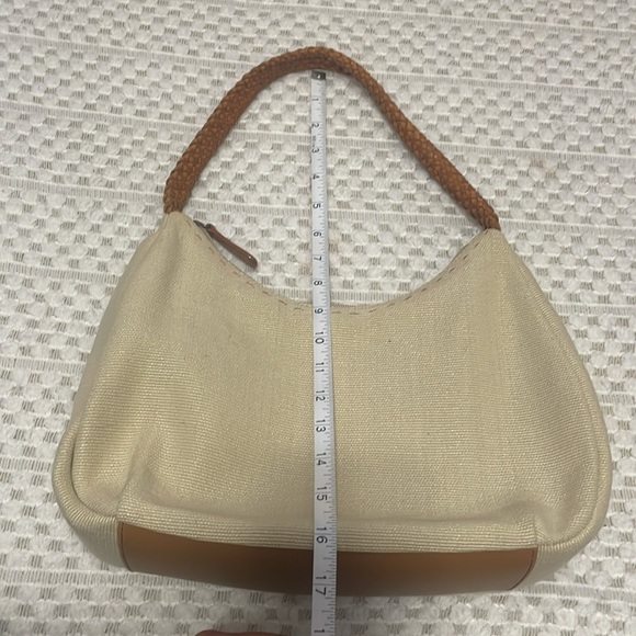 Fossil Vintage Canvas Hobo Handbag with Braided Leather Handle - Picture 14 of 15